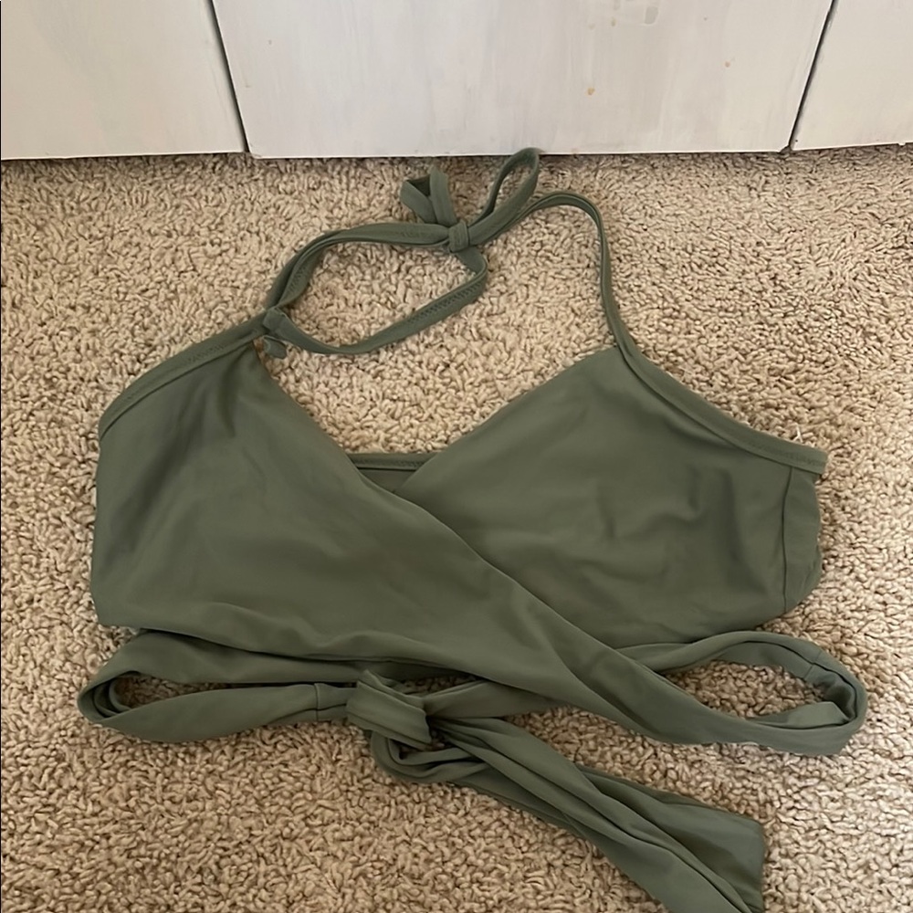 Olive Green wrap bikini top